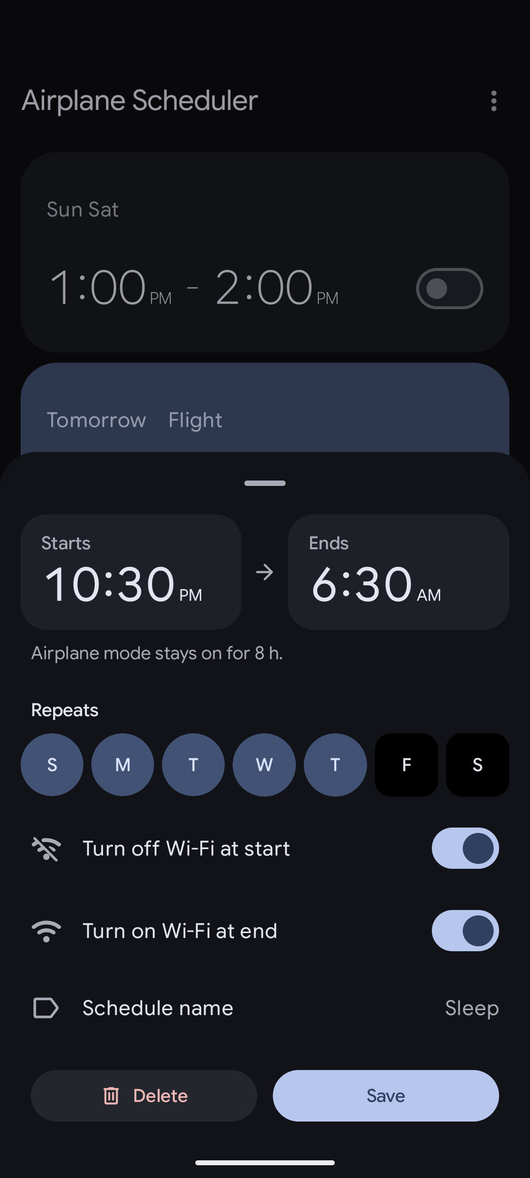 Screenshot of Airplane Scheduler