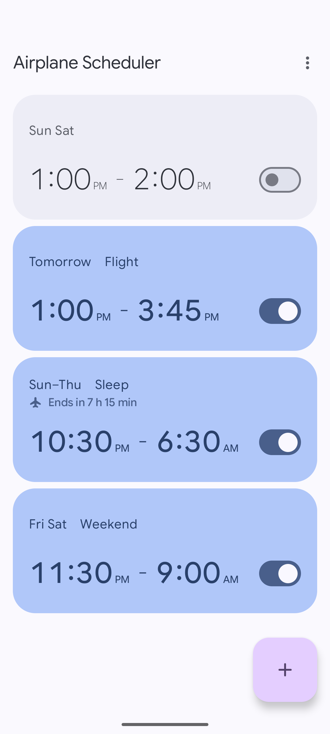Screenshot of Airplane Scheduler
