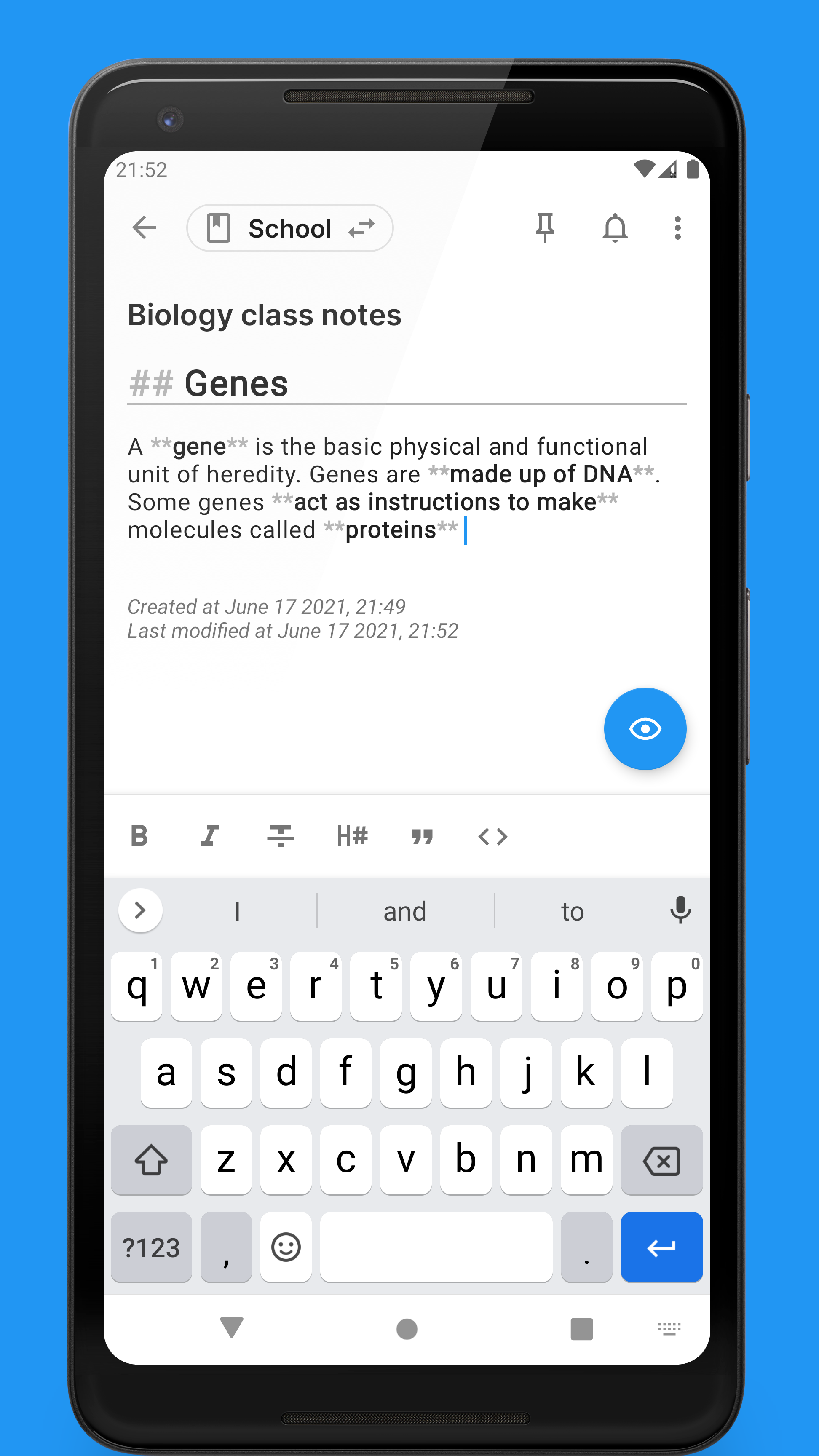 Screenshot of Quillpad