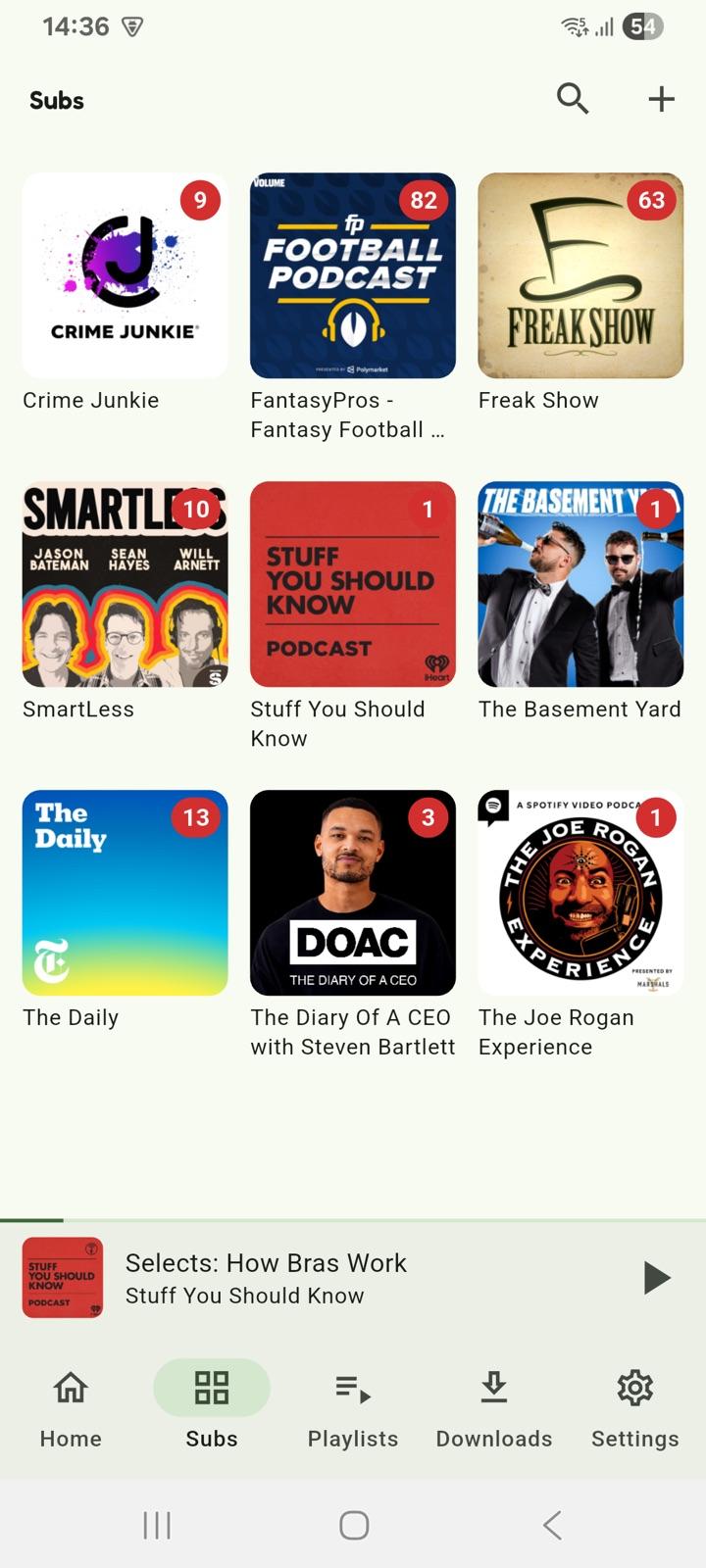 Screenshot of AA-AuralListen Podcatcher