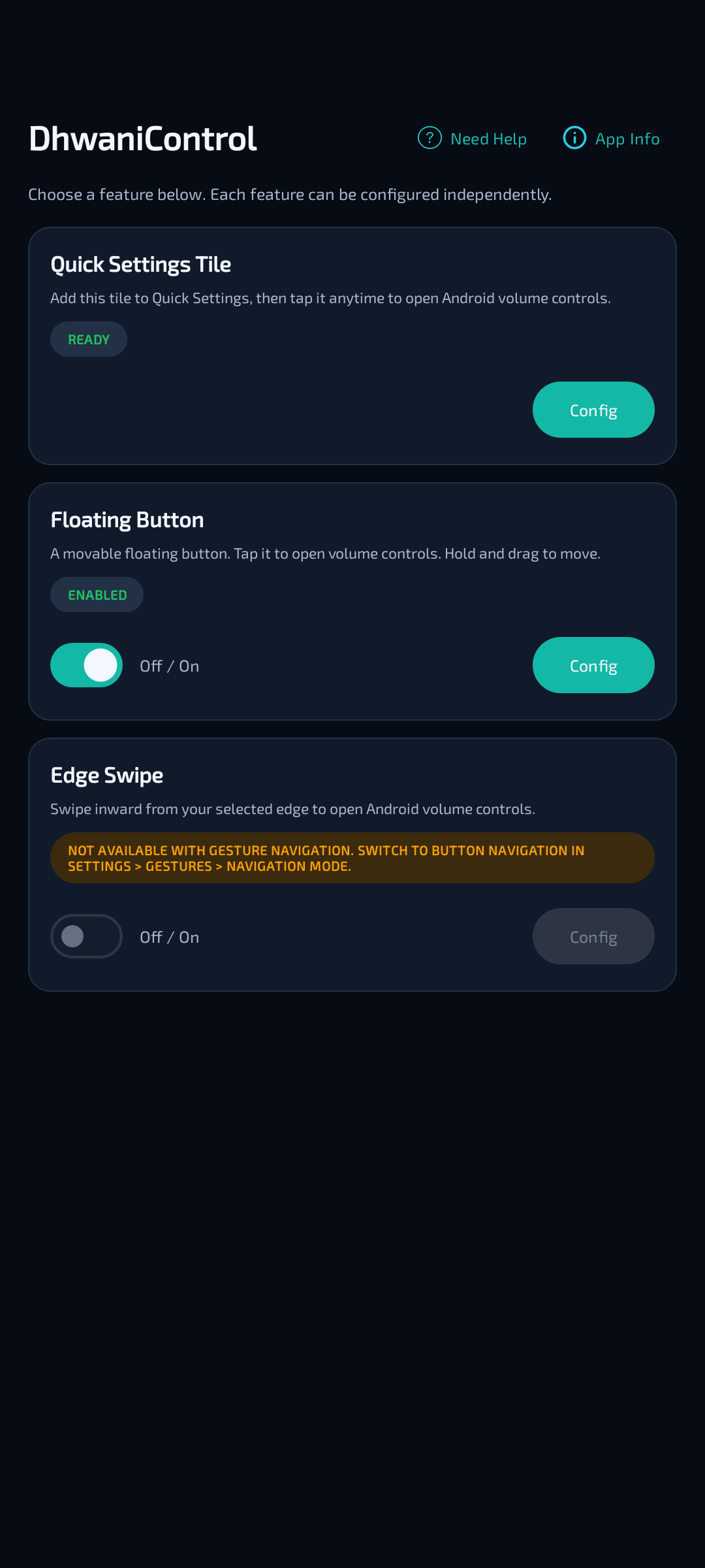 Screenshot of Dhwani - Volume Control