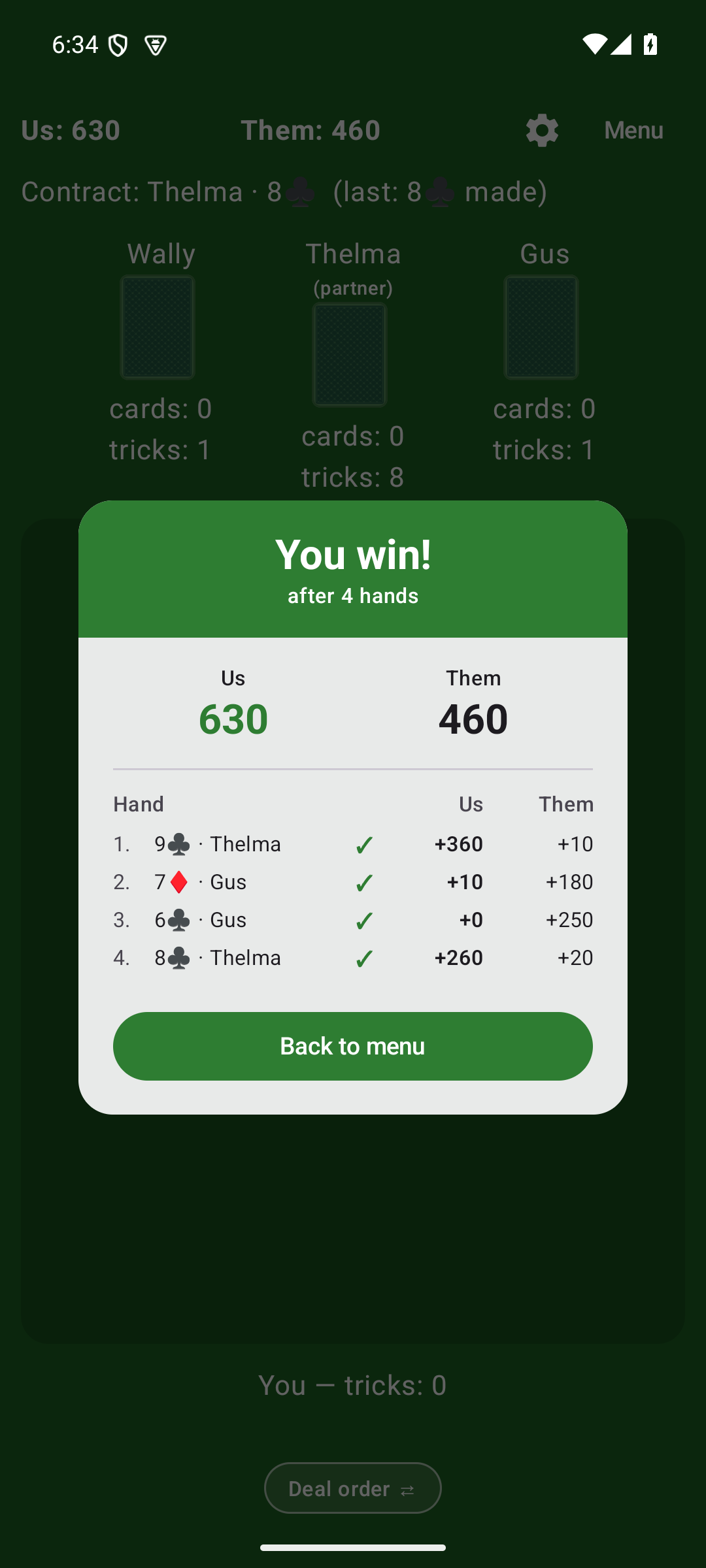 Screenshot of 500 - Card game