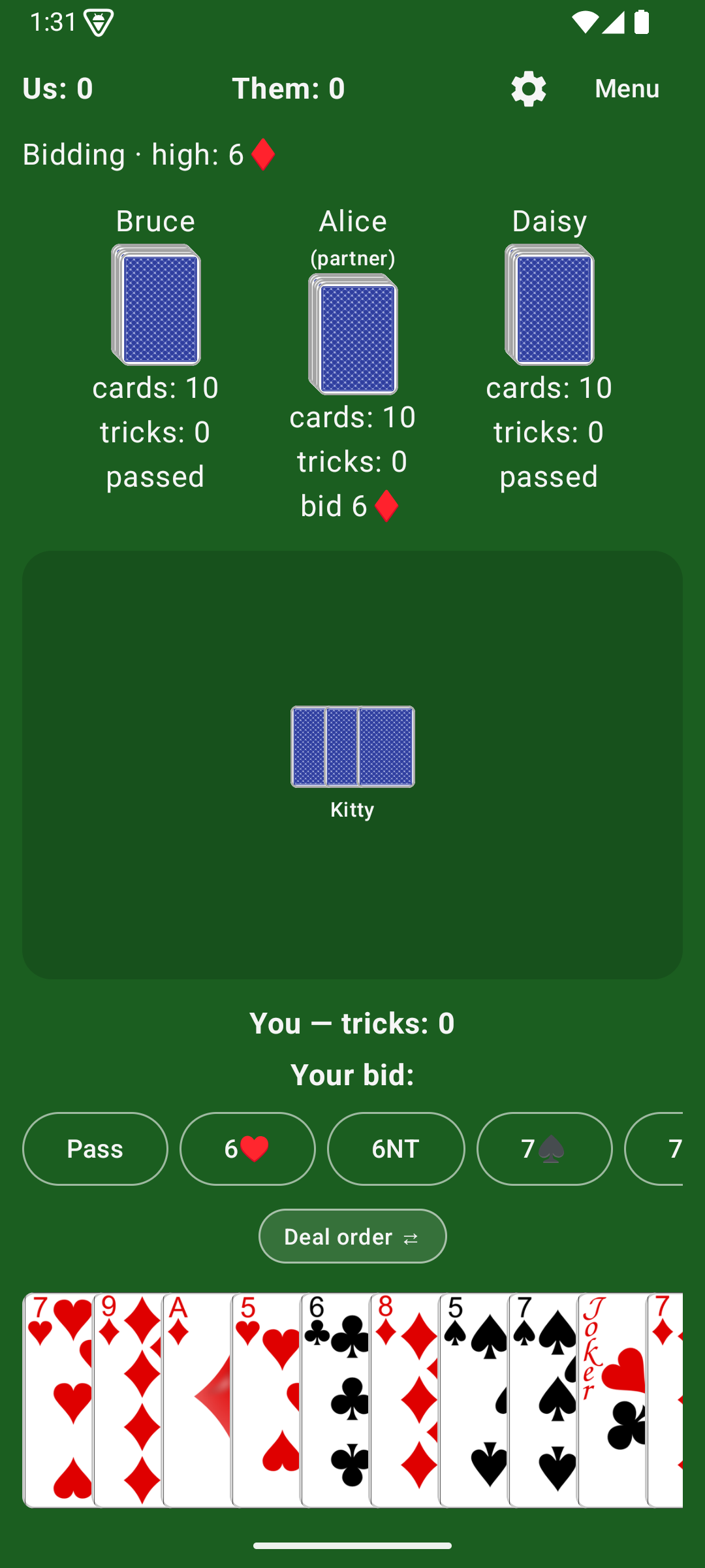 Screenshot of 500 - Card game