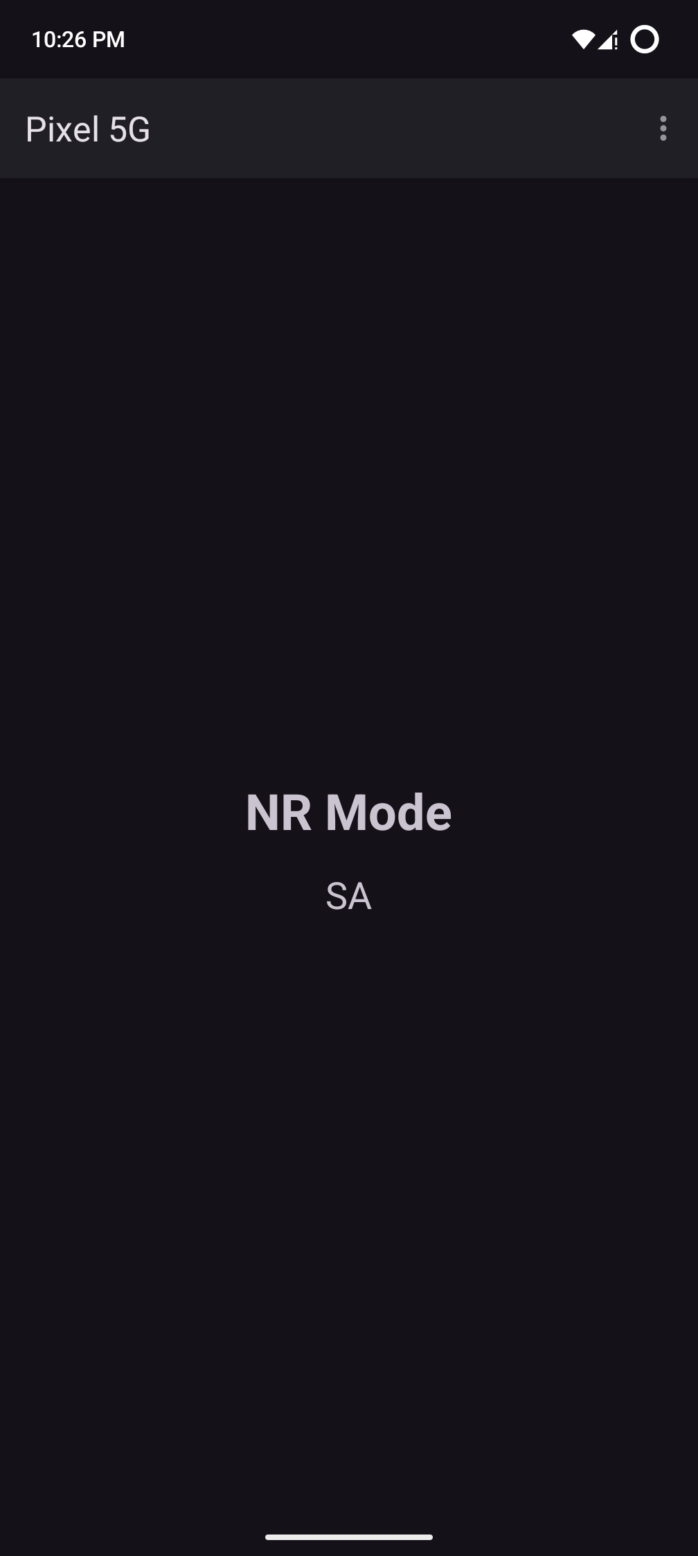 Screenshot of Pixel 5G