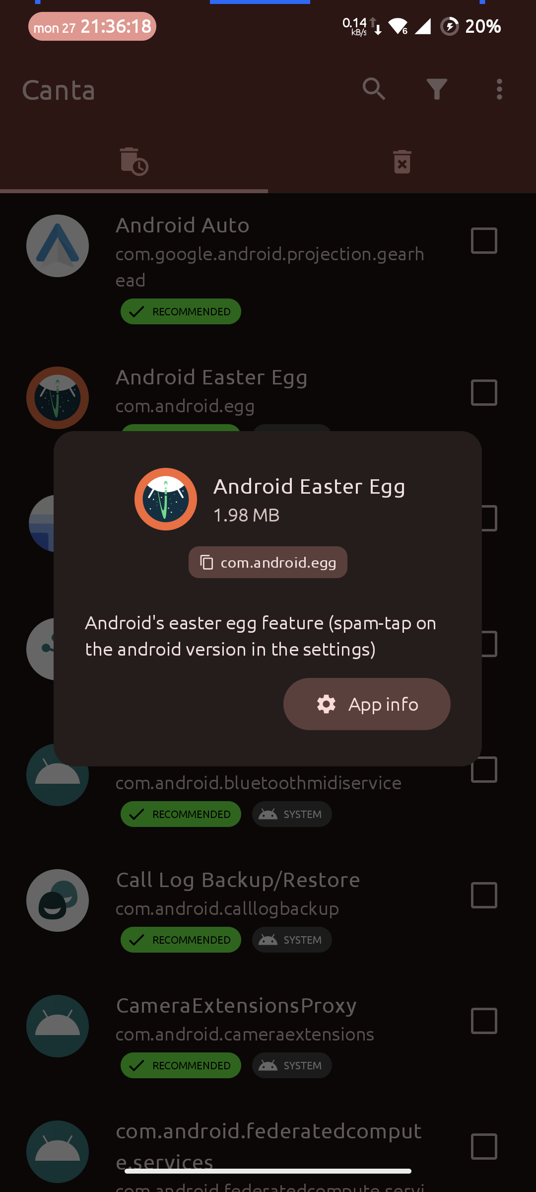 Screenshot of Canta