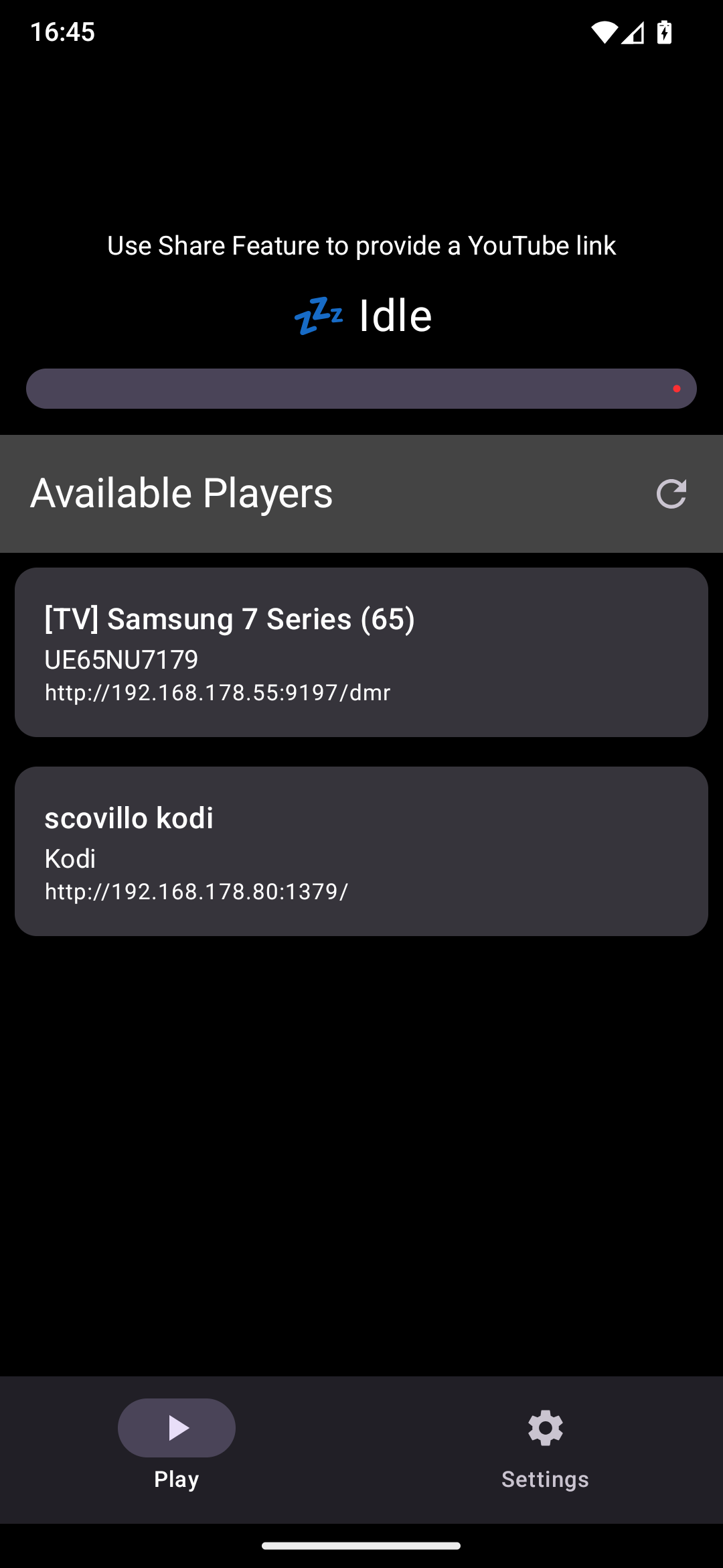 Screenshot of PlayOnDlna