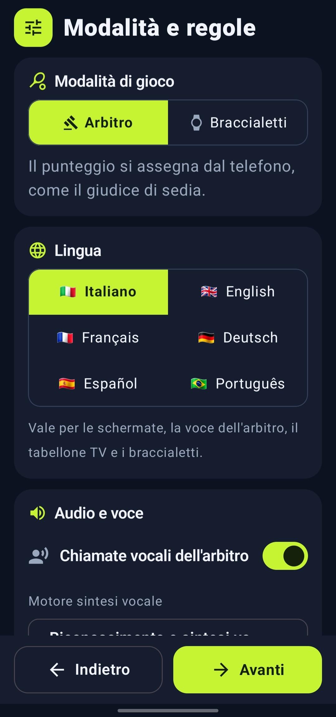 Screenshot of Tennis Score Manager