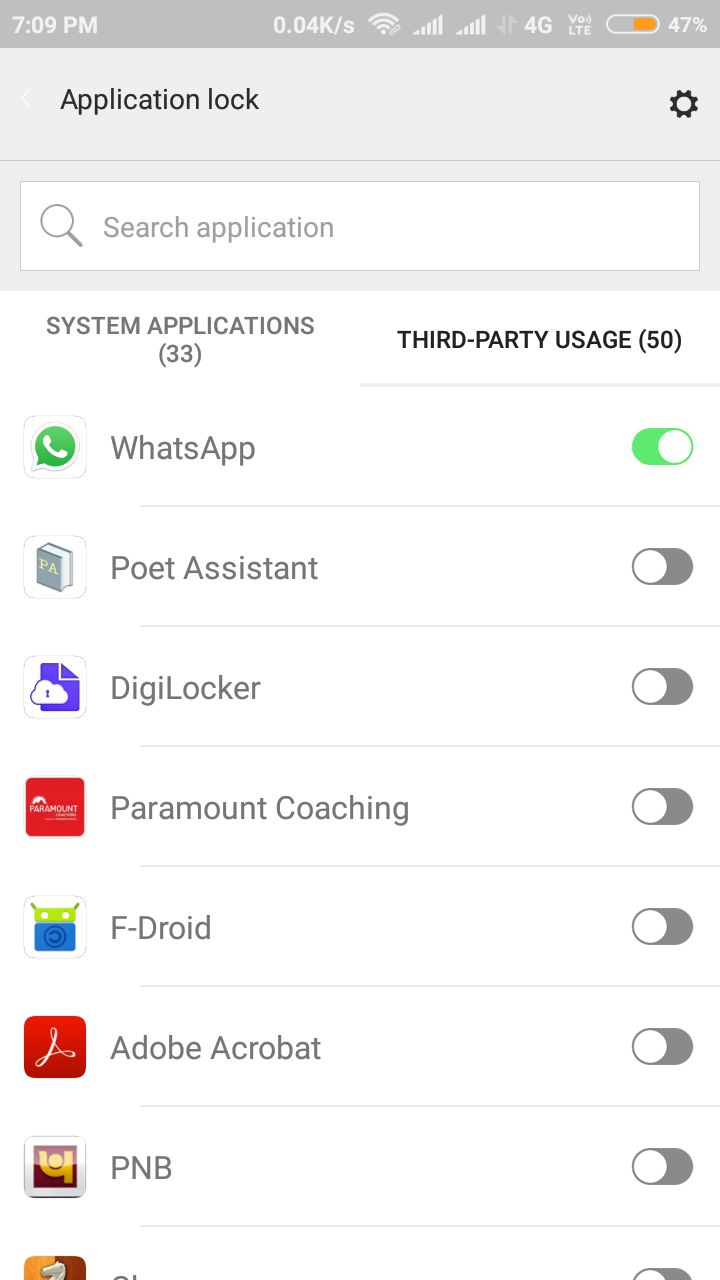 Screenshot of AppLock