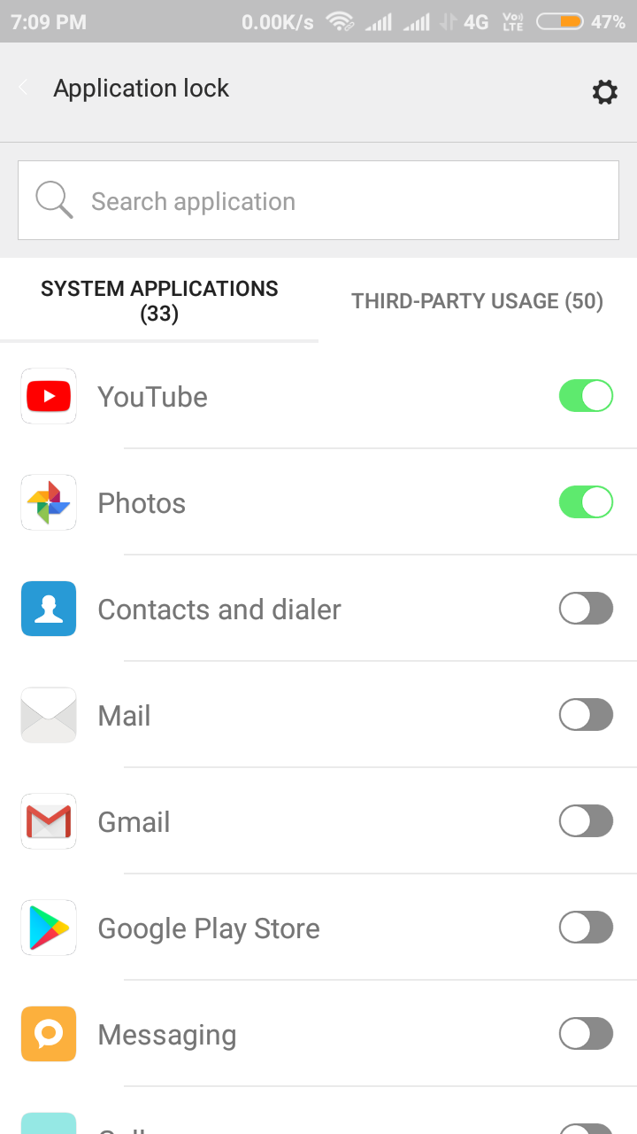 Screenshot of AppLock