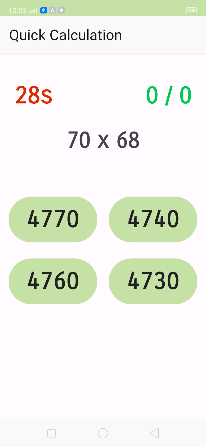 Screenshot of Quick Calculation
