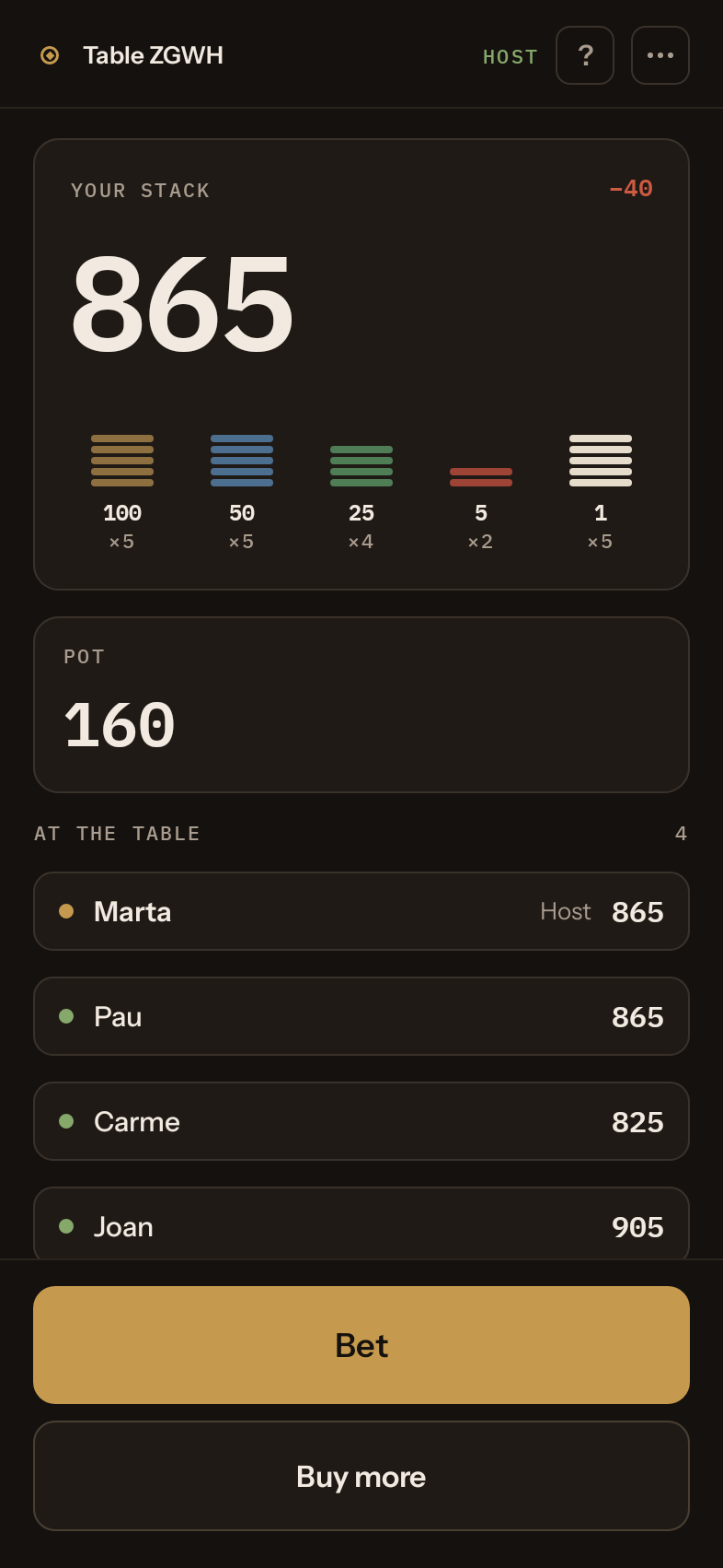 Screenshot of TableChips