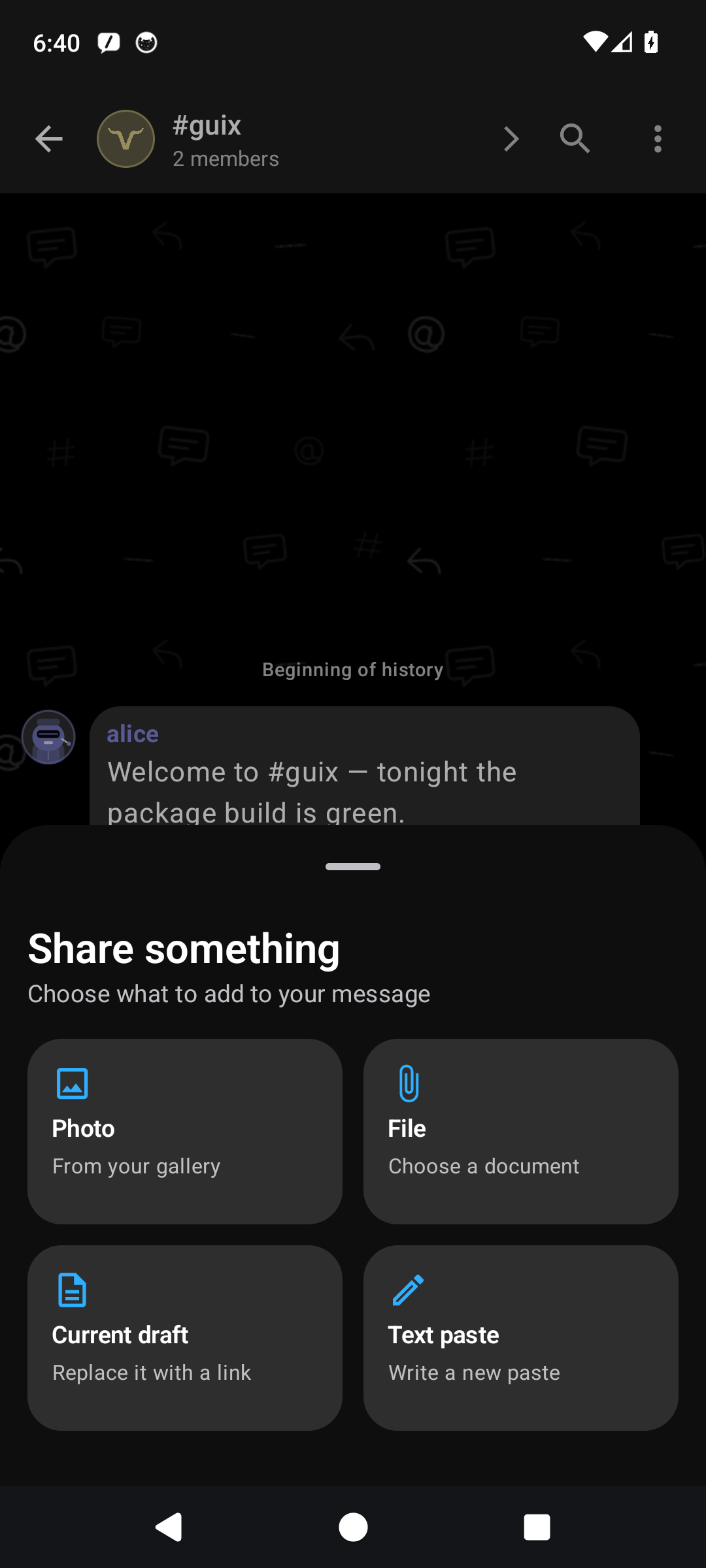 Screenshot of motd