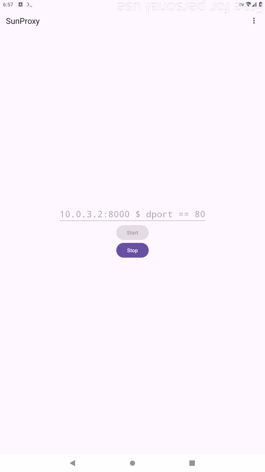 Screenshot of SunProxy