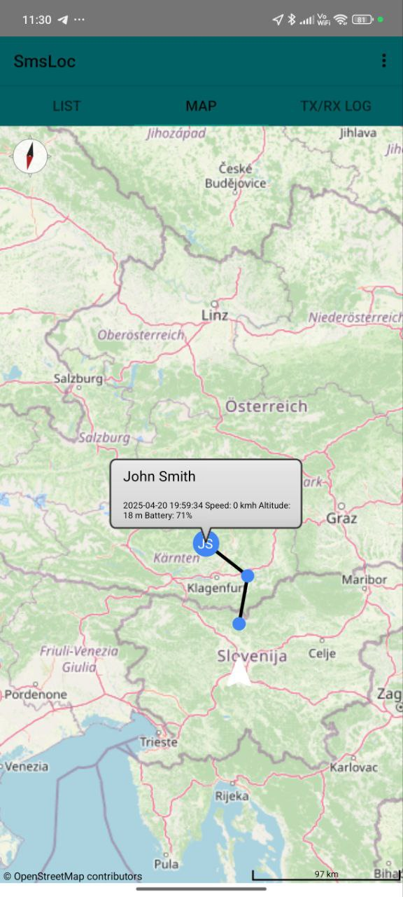 Screenshot of SmsLoc