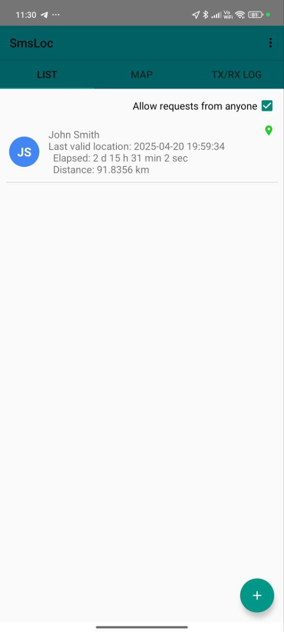 Screenshot of SmsLoc