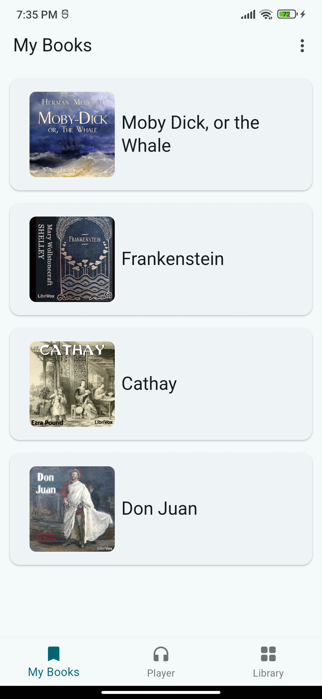 Screenshot of Libre Librivox listener