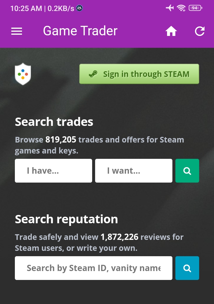 Screenshot of Game Trader