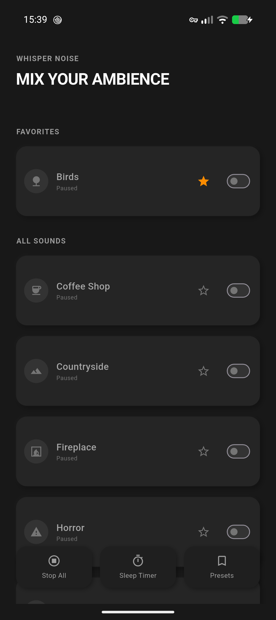 Screenshot of Whisper Noise