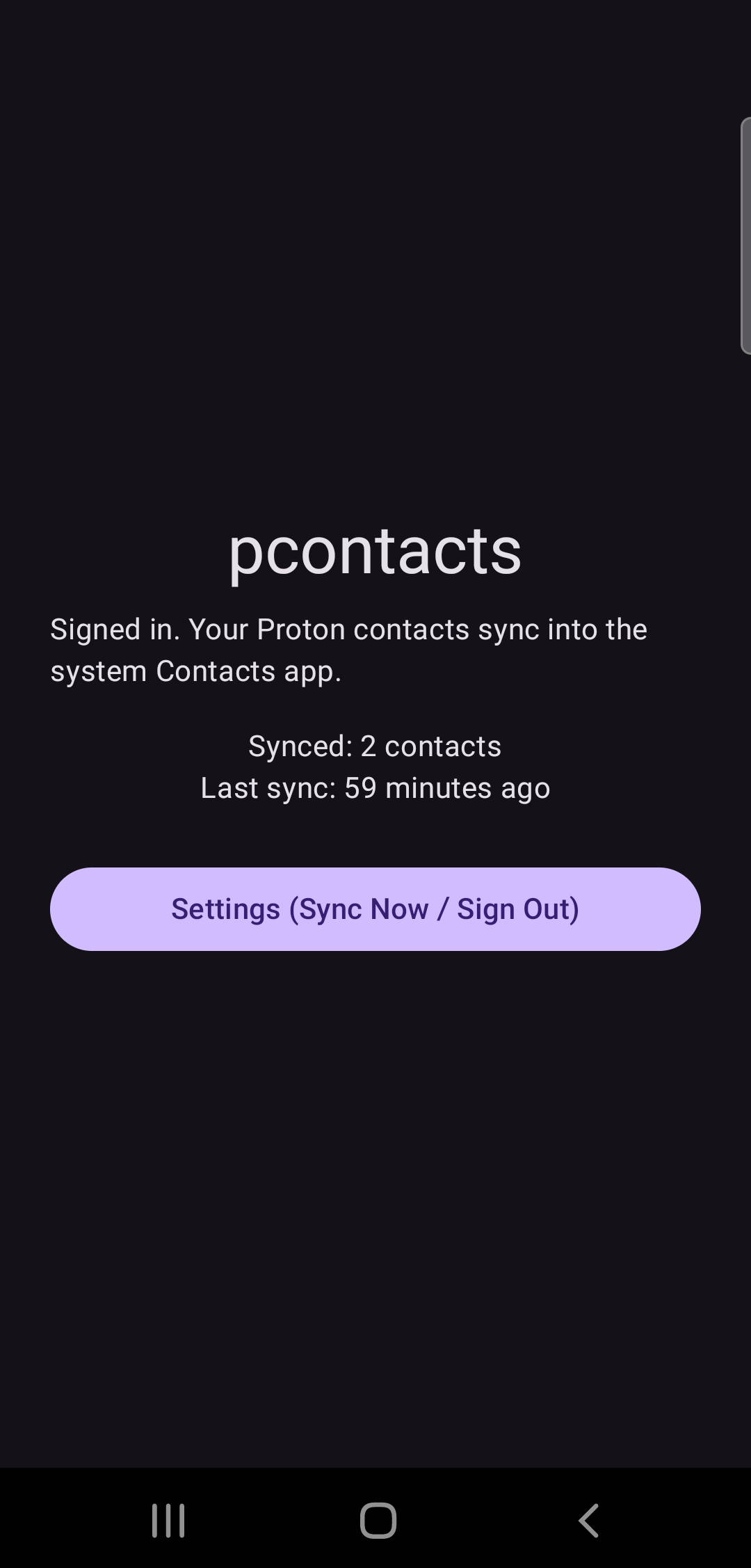 Screenshot of pcontacts