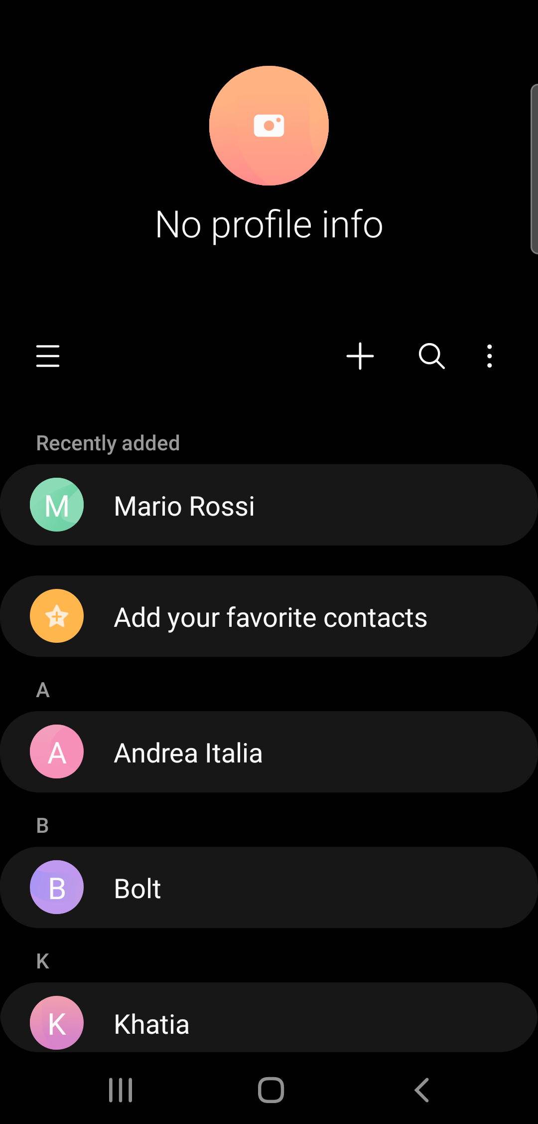 Screenshot of pcontacts