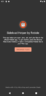 Screenshot of Sideload Helper by Rebble