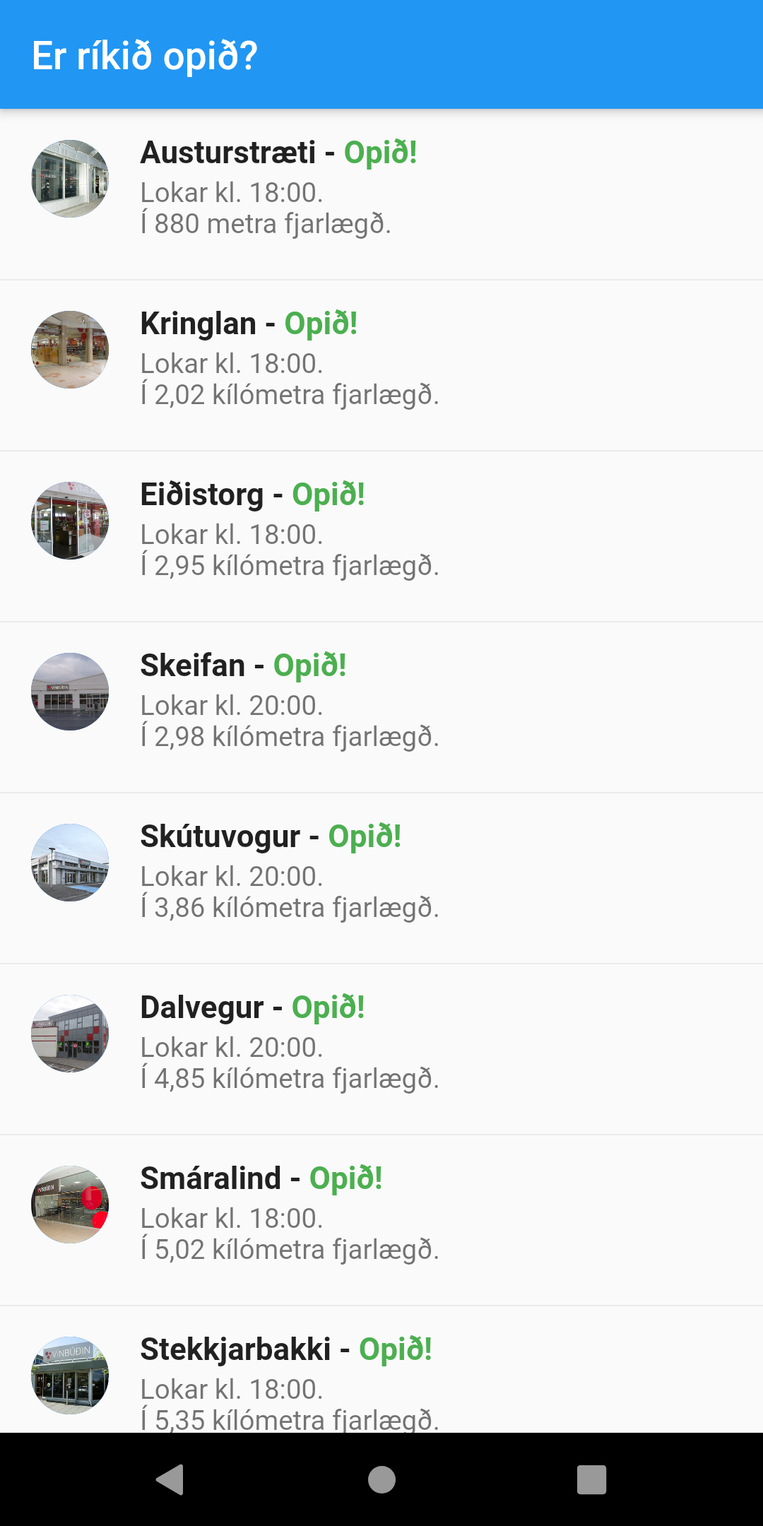 Screenshot of Er ríkið opið?