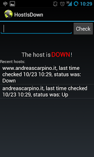 Screenshot of HostIsDown