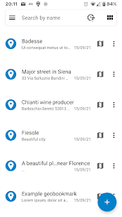 Screenshot of Nextcloud Maps Geobookmarks