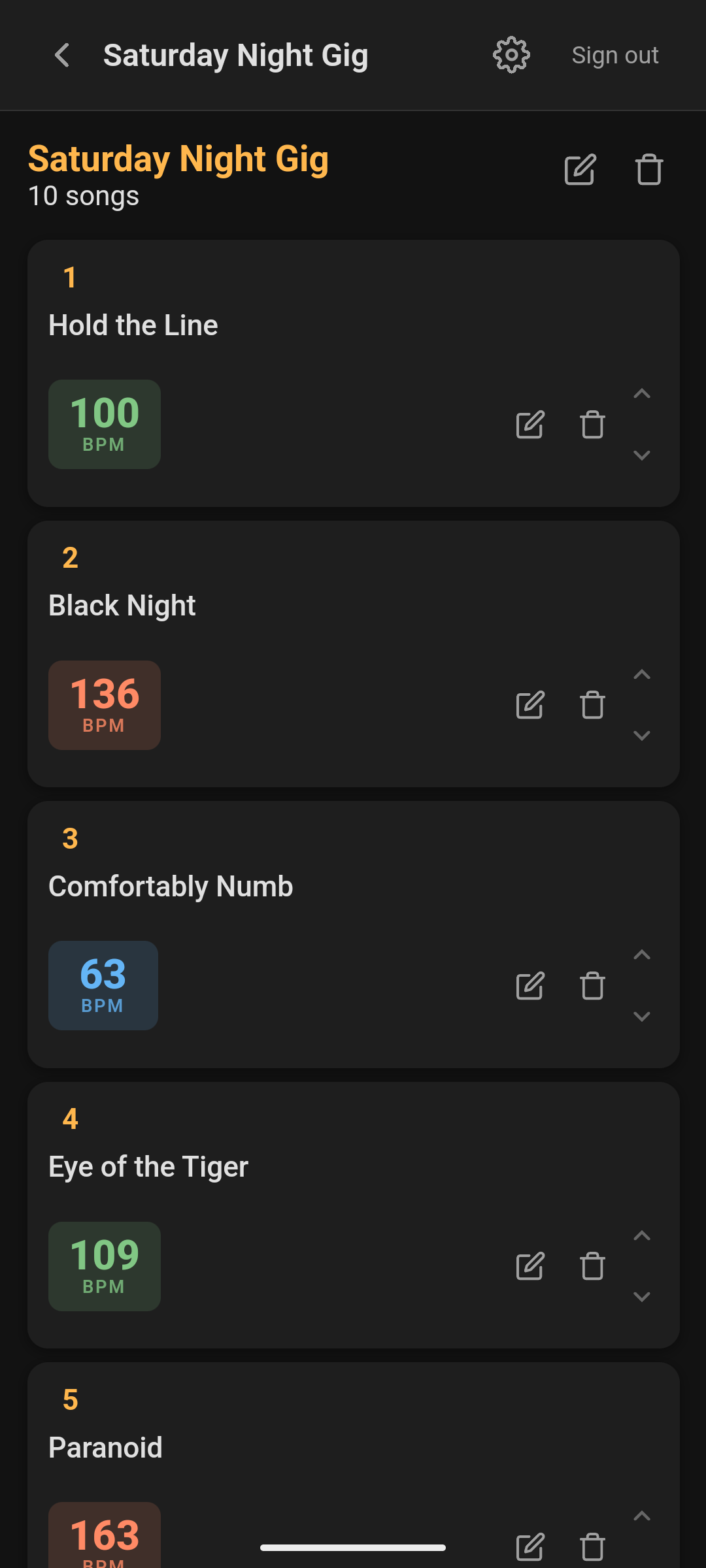 Screenshot of LiveTempo