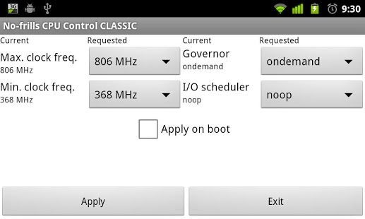 Screenshot of No-frills CPU Control CLASSIC
