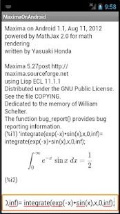 Screenshot of MaximaOnAndroid