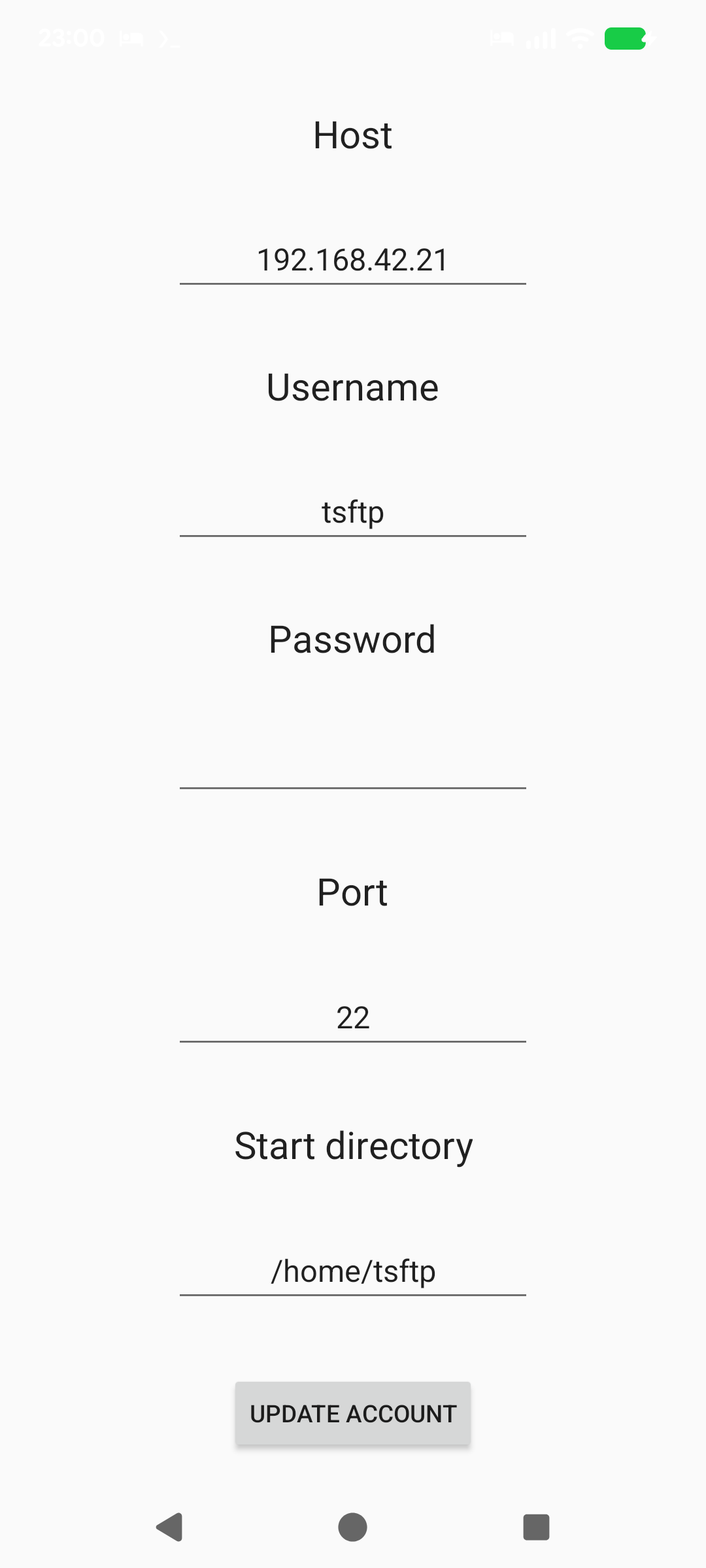 Screenshot of SFTP-SAF