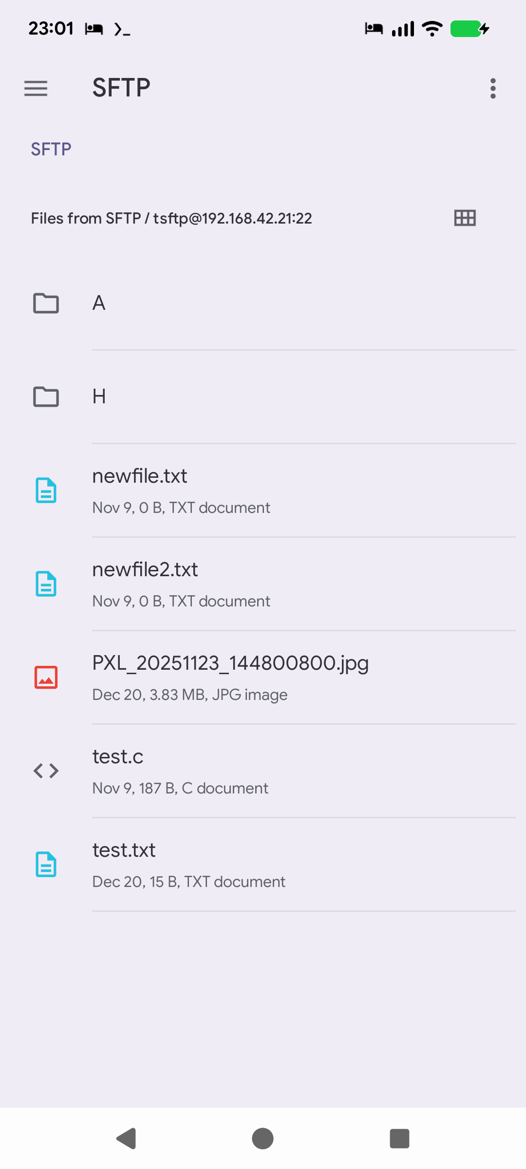 Screenshot of SFTP-SAF