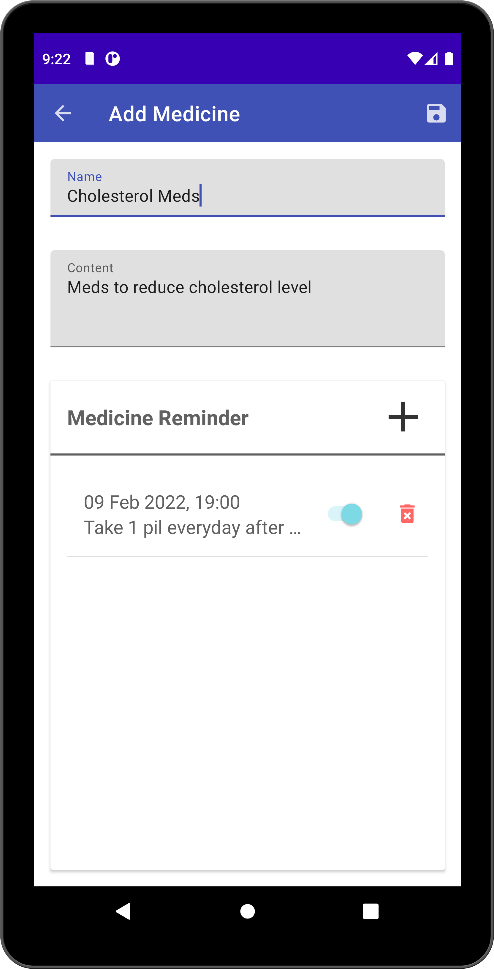 Screenshot of Medic Log