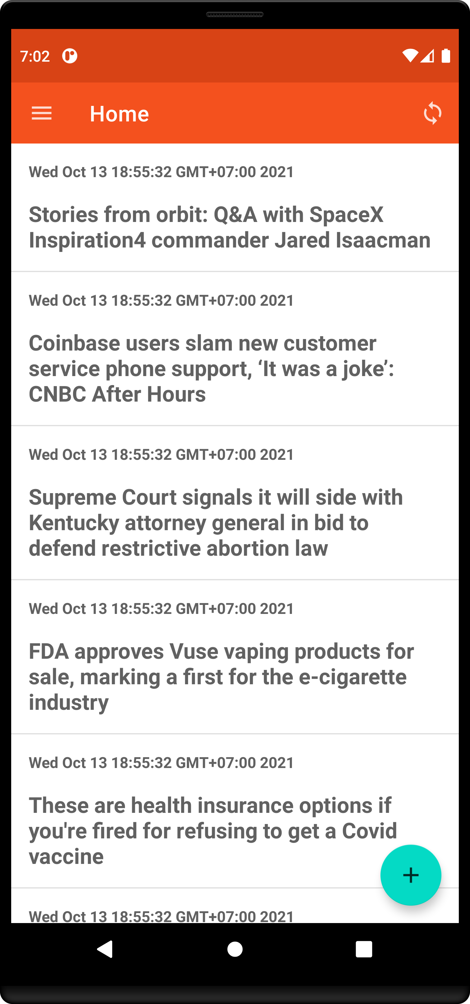 Screenshot of News Provider