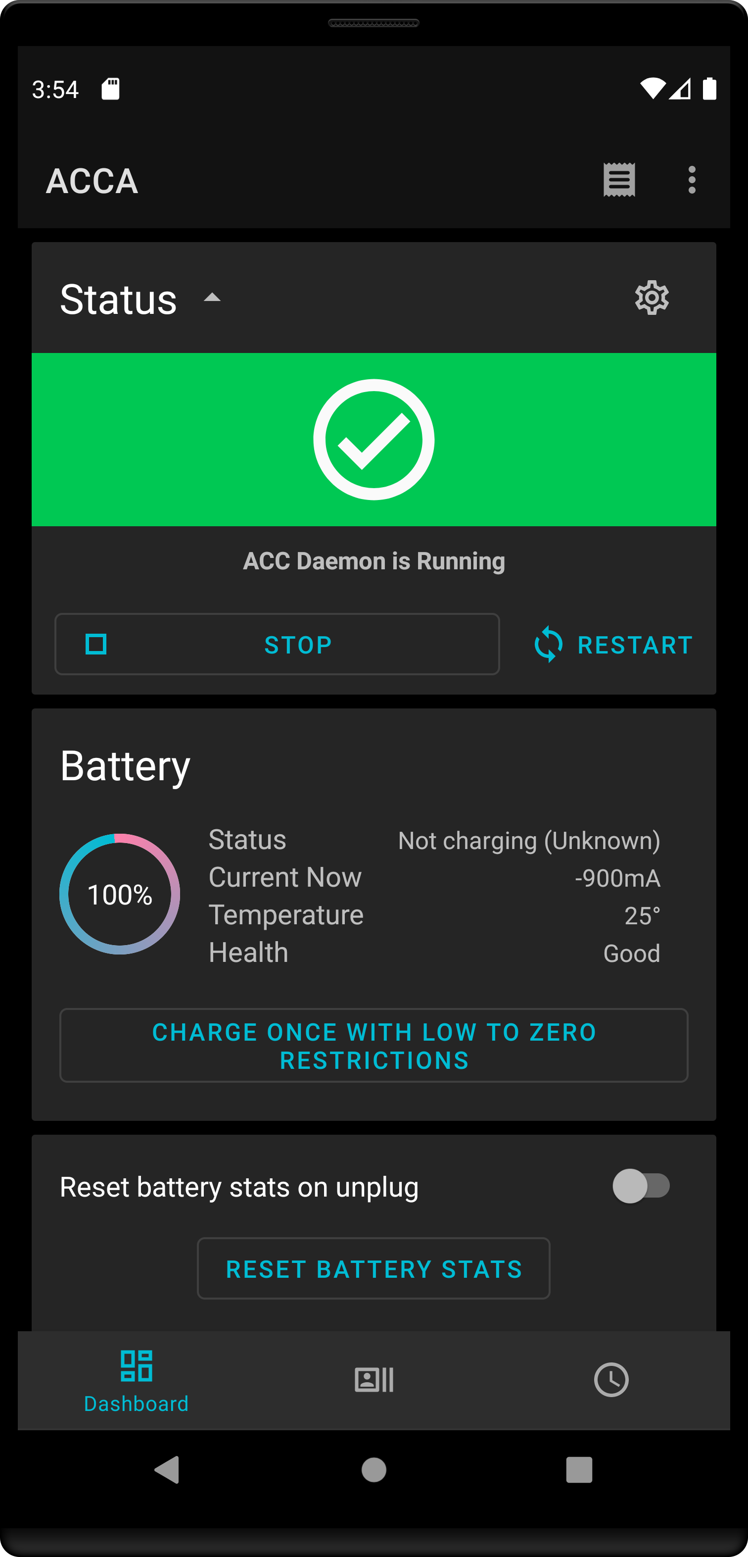 Screenshot of Advanced Charging Controller (ACCA) 