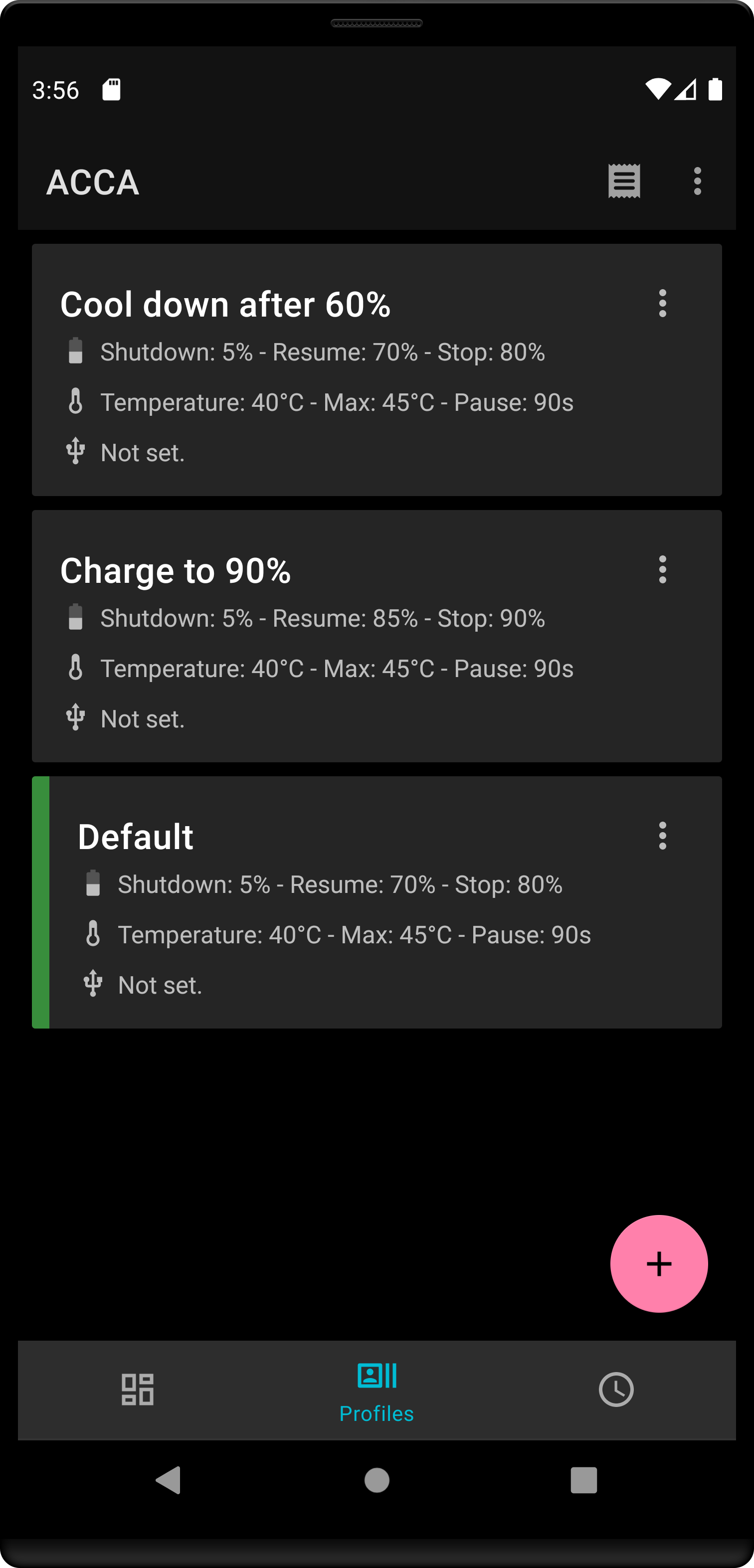 Screenshot of Advanced Charging Controller (ACCA) 