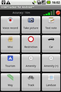 Screenshot of OSMTracker