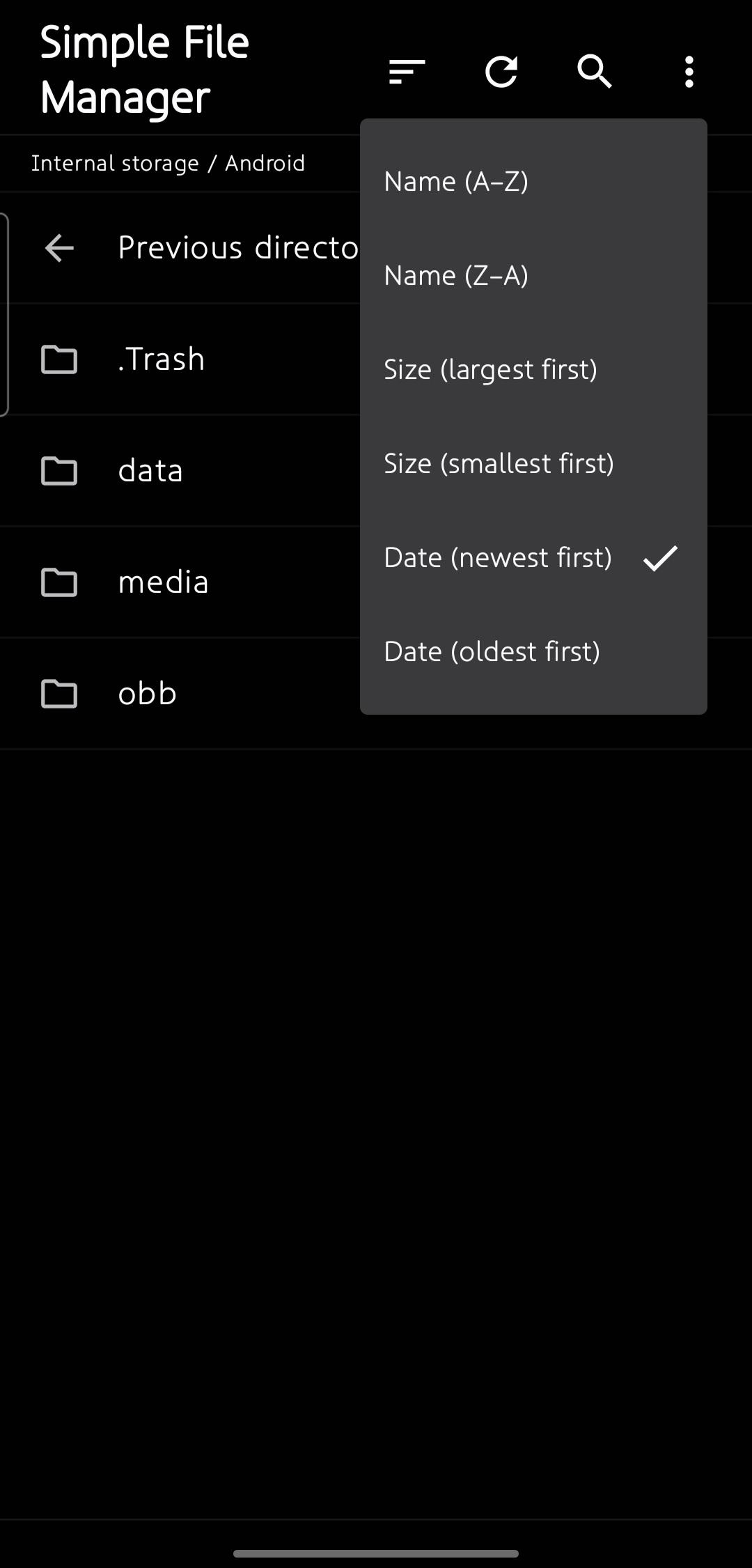 Screenshot of Simple File Manager