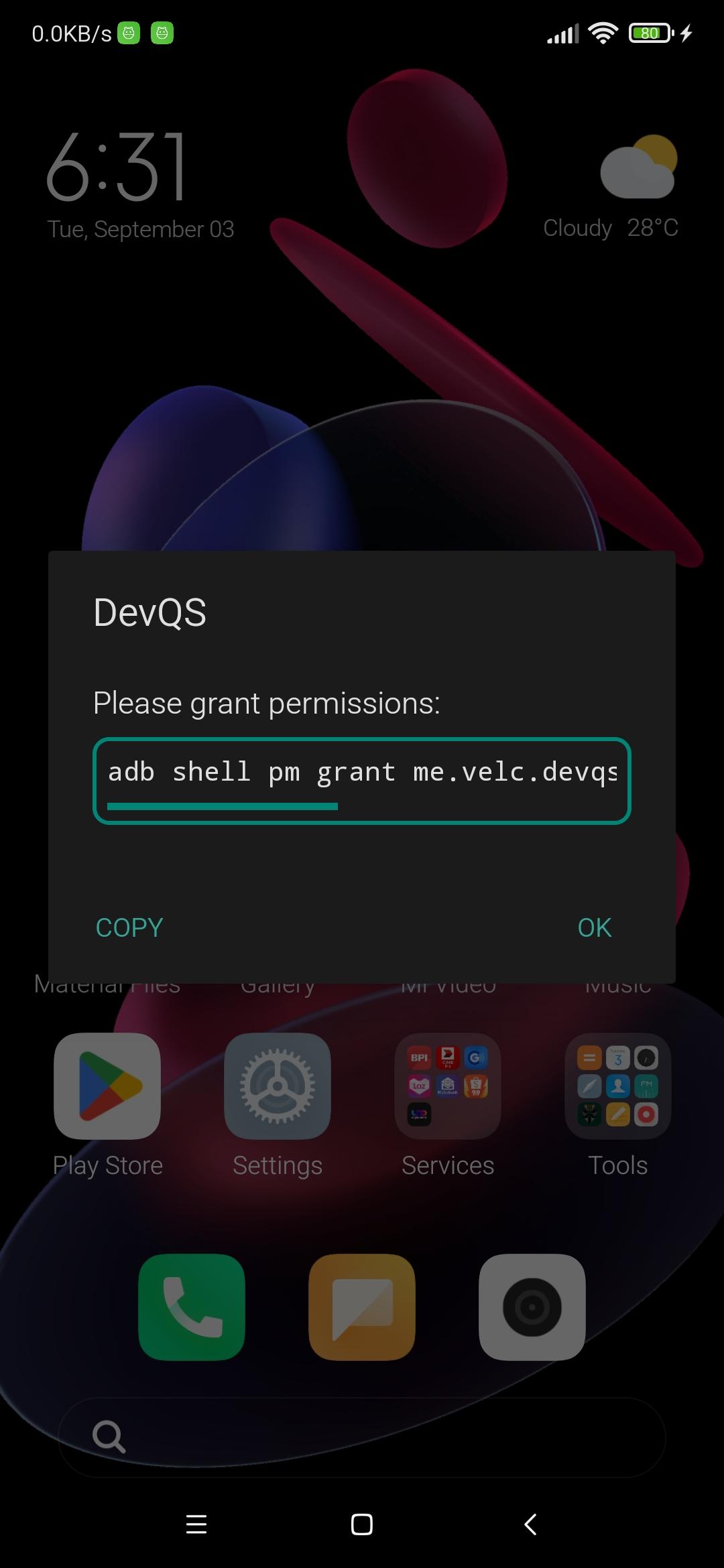 Screenshot of DevQS