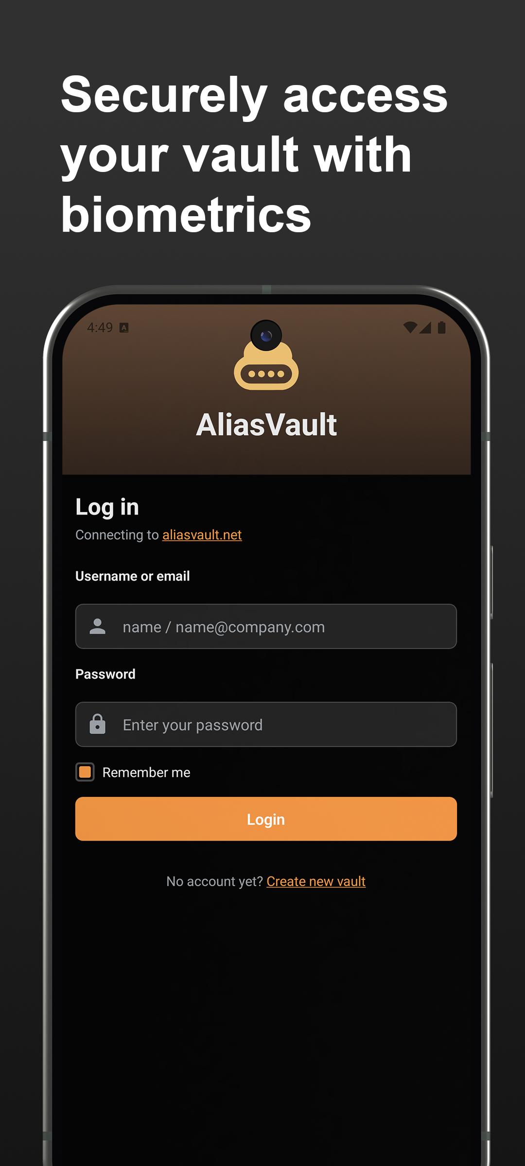 Screenshot of AliasVault