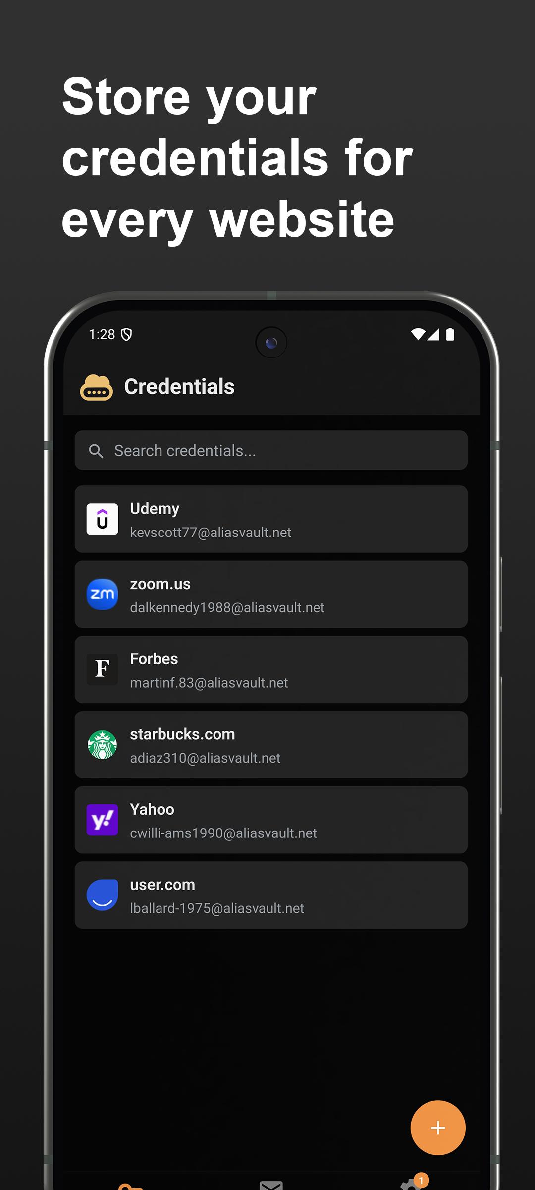 Screenshot of AliasVault