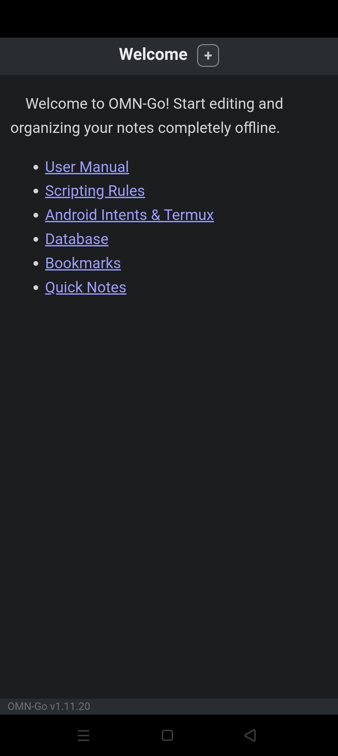 Screenshot of OMN-Go