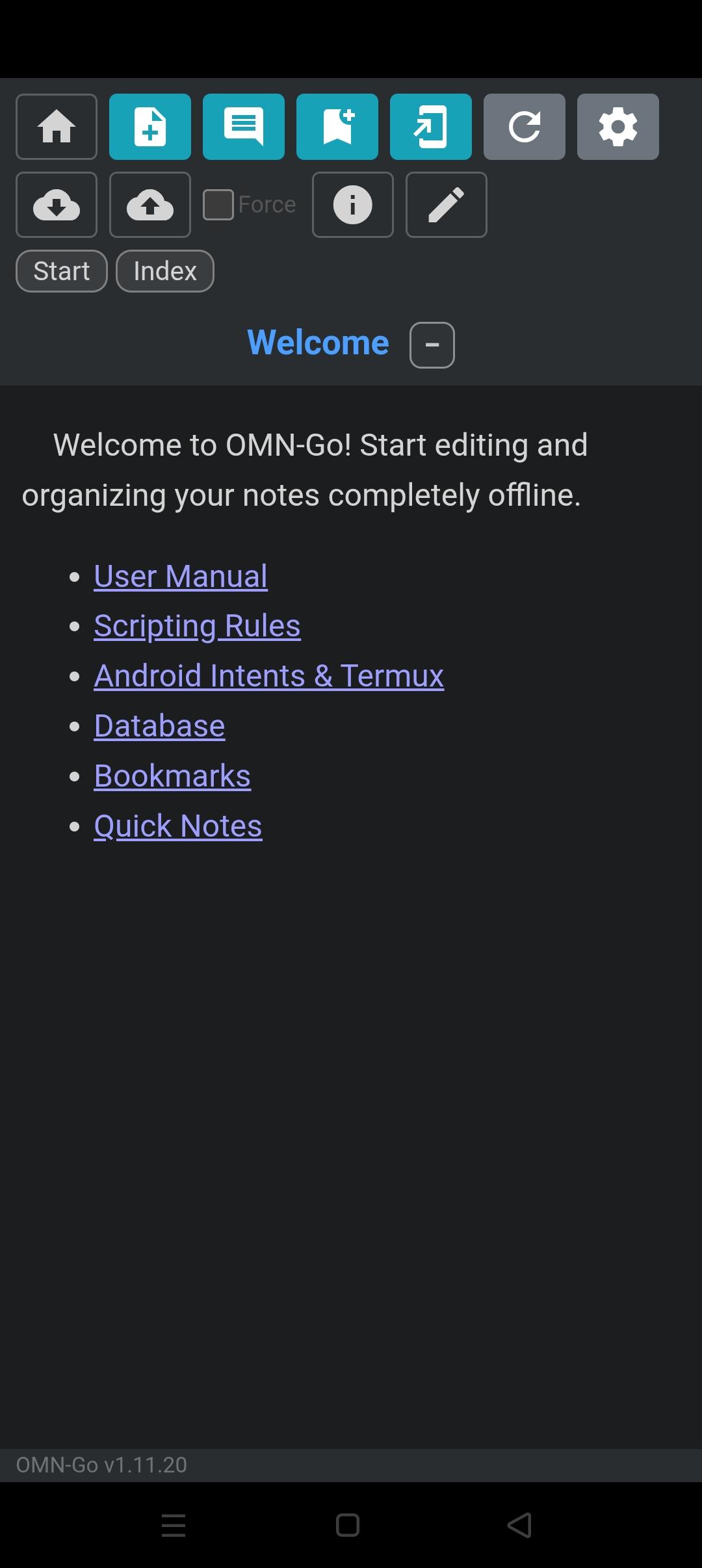 Screenshot of OMN-Go