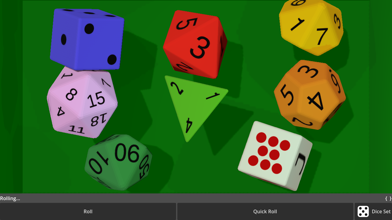 Screenshot of Godot Dice Roller