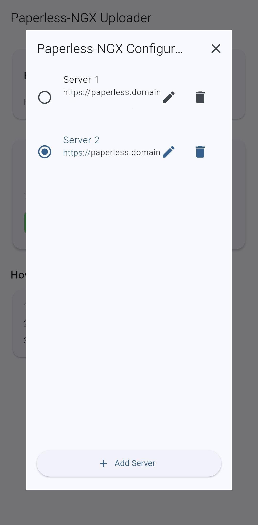 Screenshot of Paperless NGX Uploader