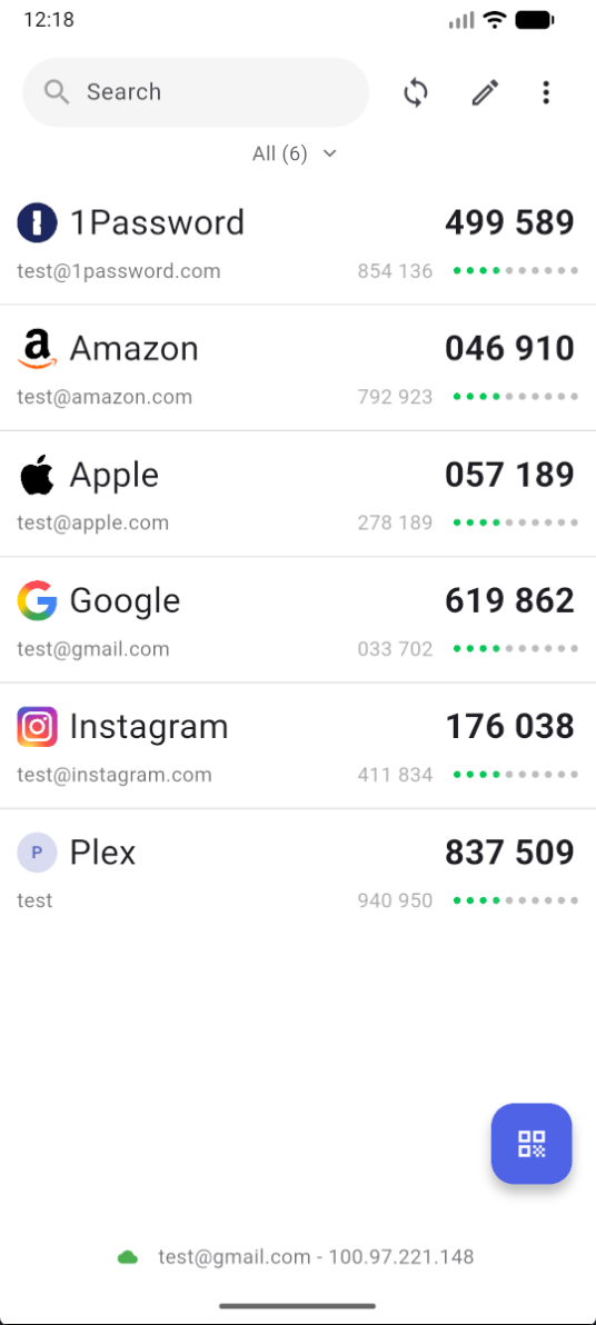Screenshot of Pocket2FA