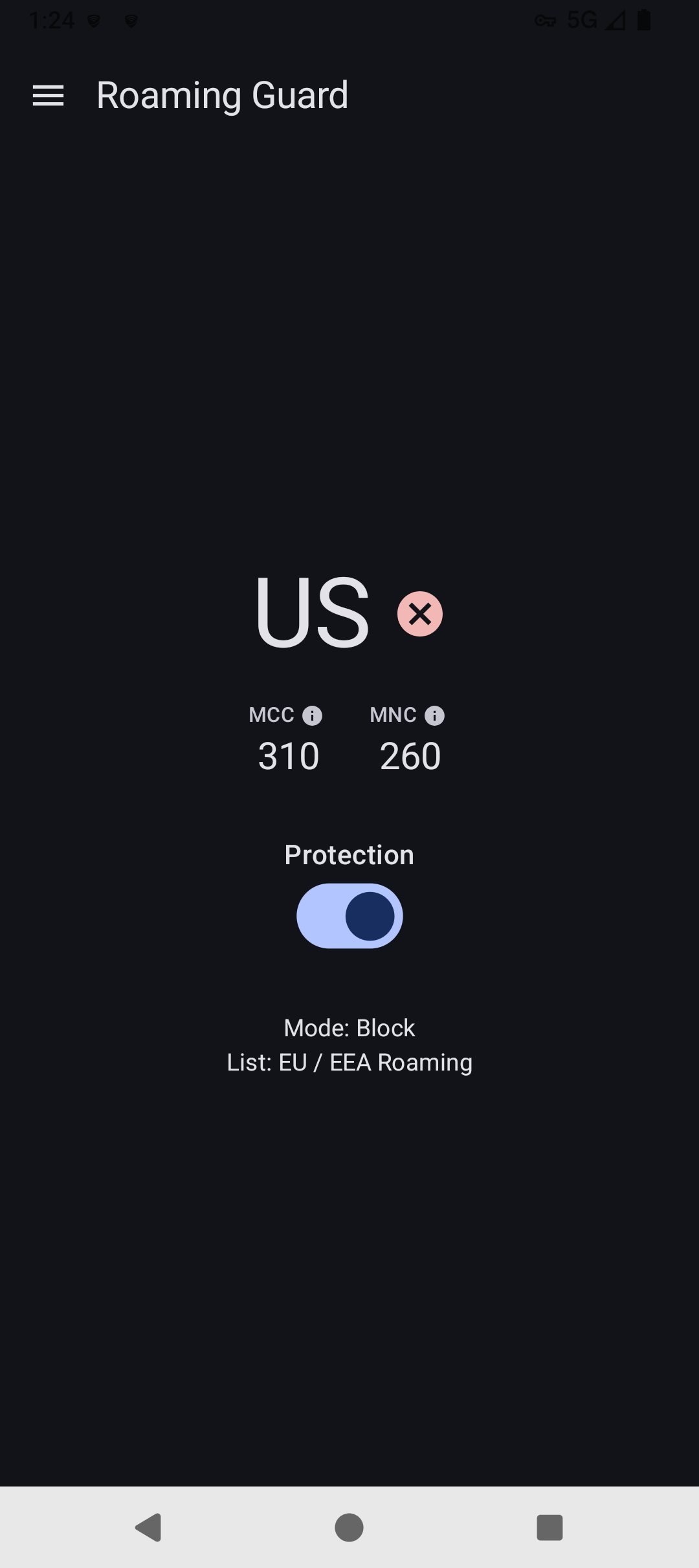 Screenshot of Roaming Guard