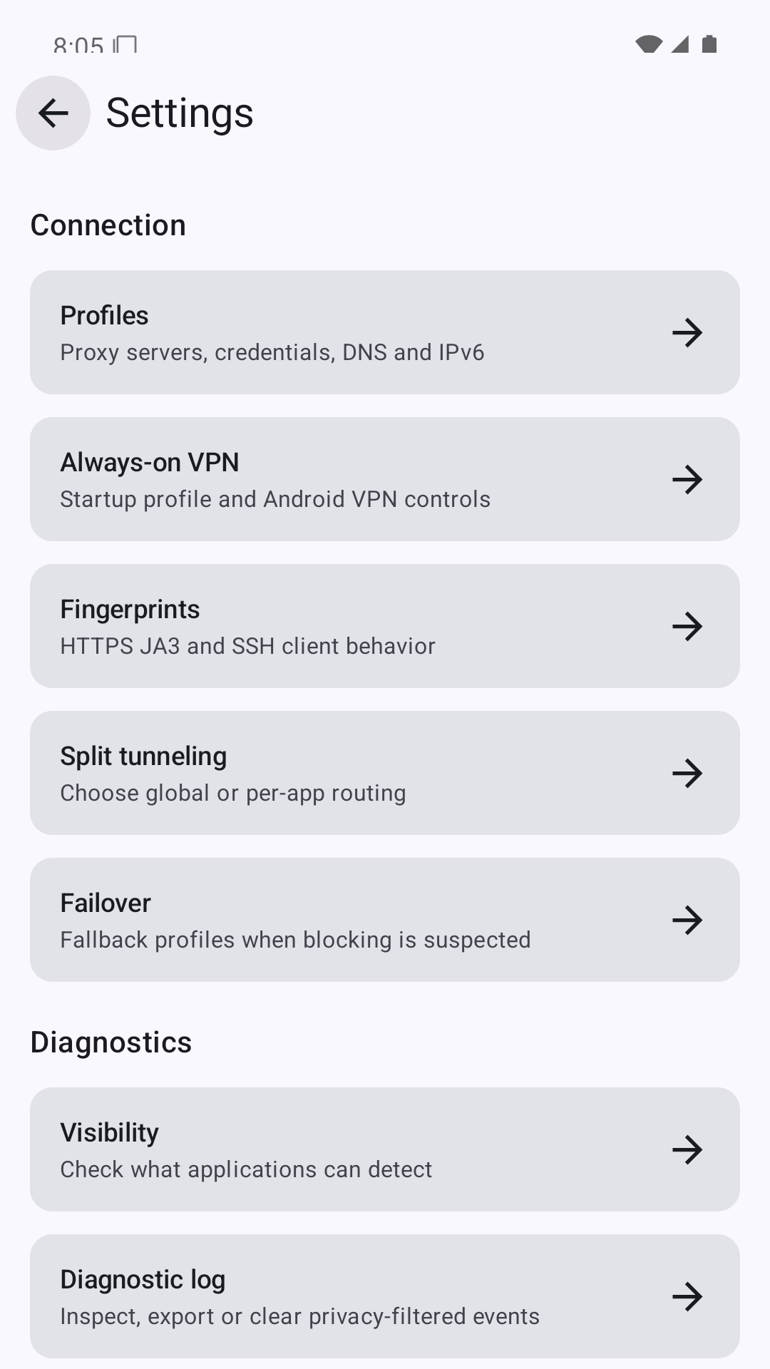 Screenshot of MegaProxy