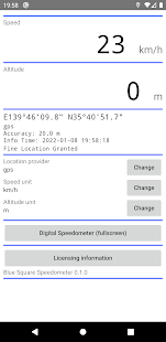 Screenshot of Blue Square Speedometer